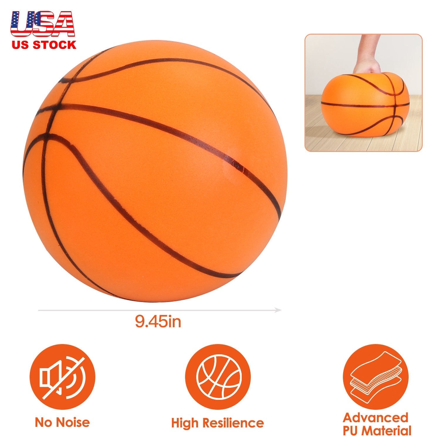 Silent Basketball Foam Bouncing Silent Basketball Uncoated High Density Foam Ball Indoor Low Noise Training Ball