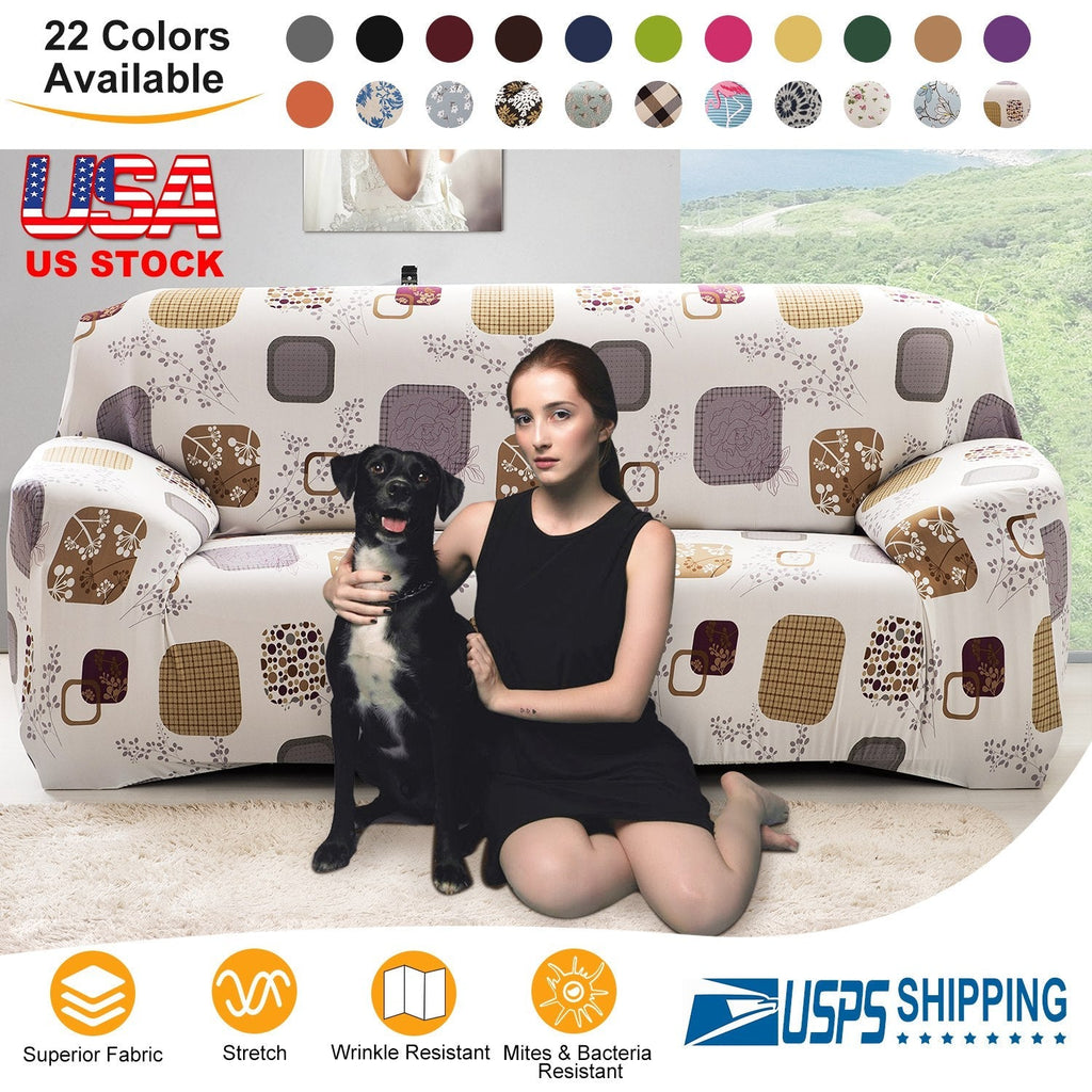 Sofa Cover Printed Stretch Sofa Furniture Cover Soft Sofa Slipcover Polyester Furniture Protector Cover
