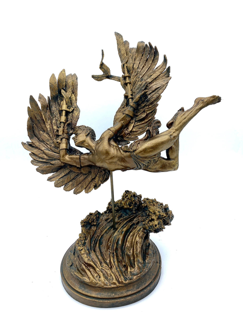 Flight of Icarus/ Fallen Angel Statue, Hand Painted Resin | Mythological Character Figurine | Myths and Legends Statue |Fantasy Art Decor