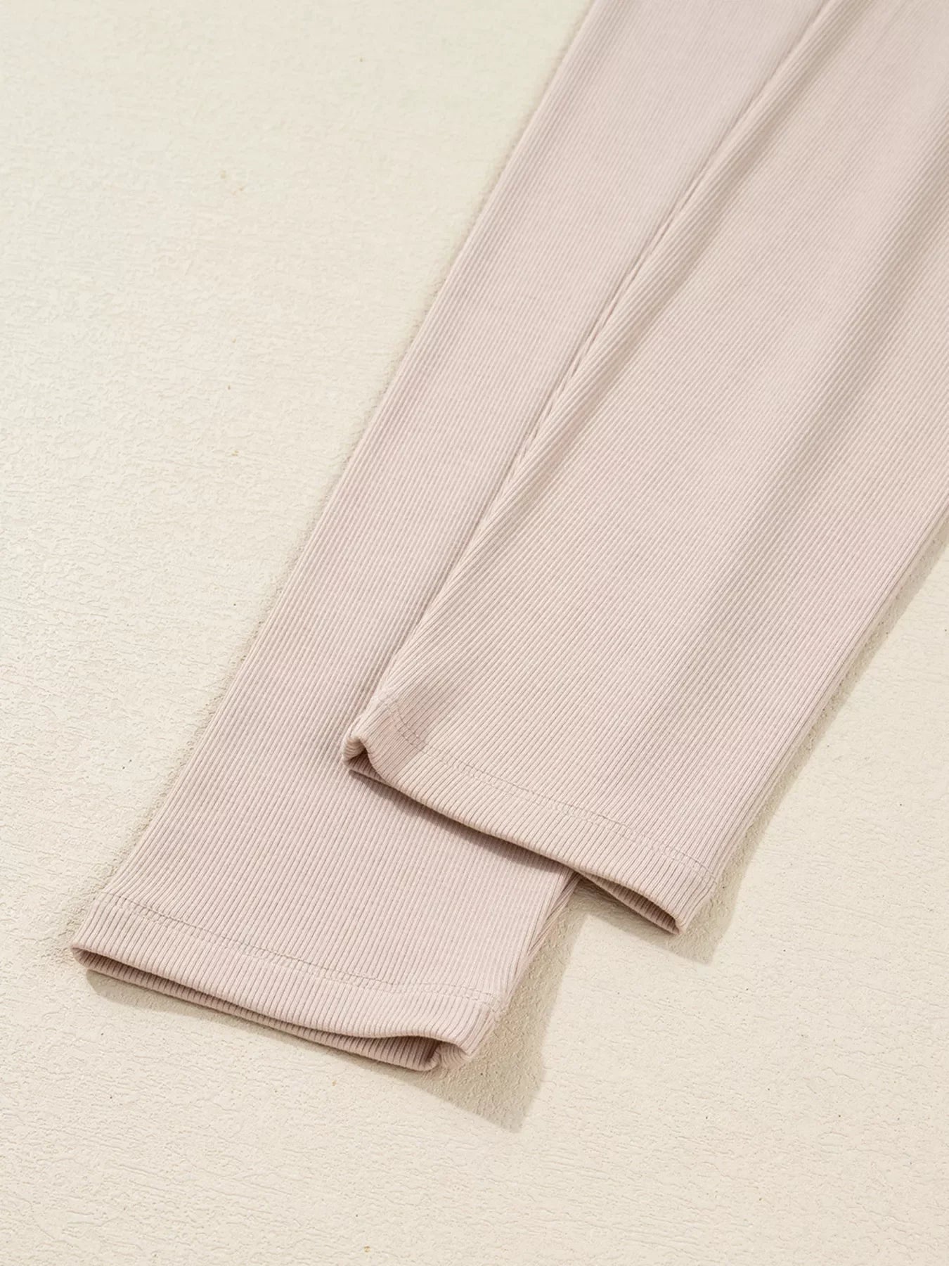 Oversized Slit Sweatshirt and Ribbed Leggings 2pcs Set