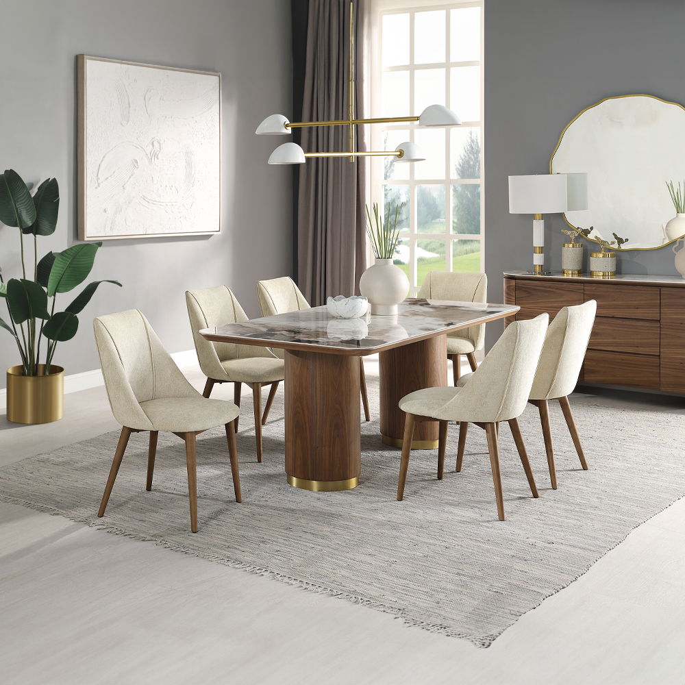 Willene - Server With Ceramic Top - Ceramic Top & Walnut