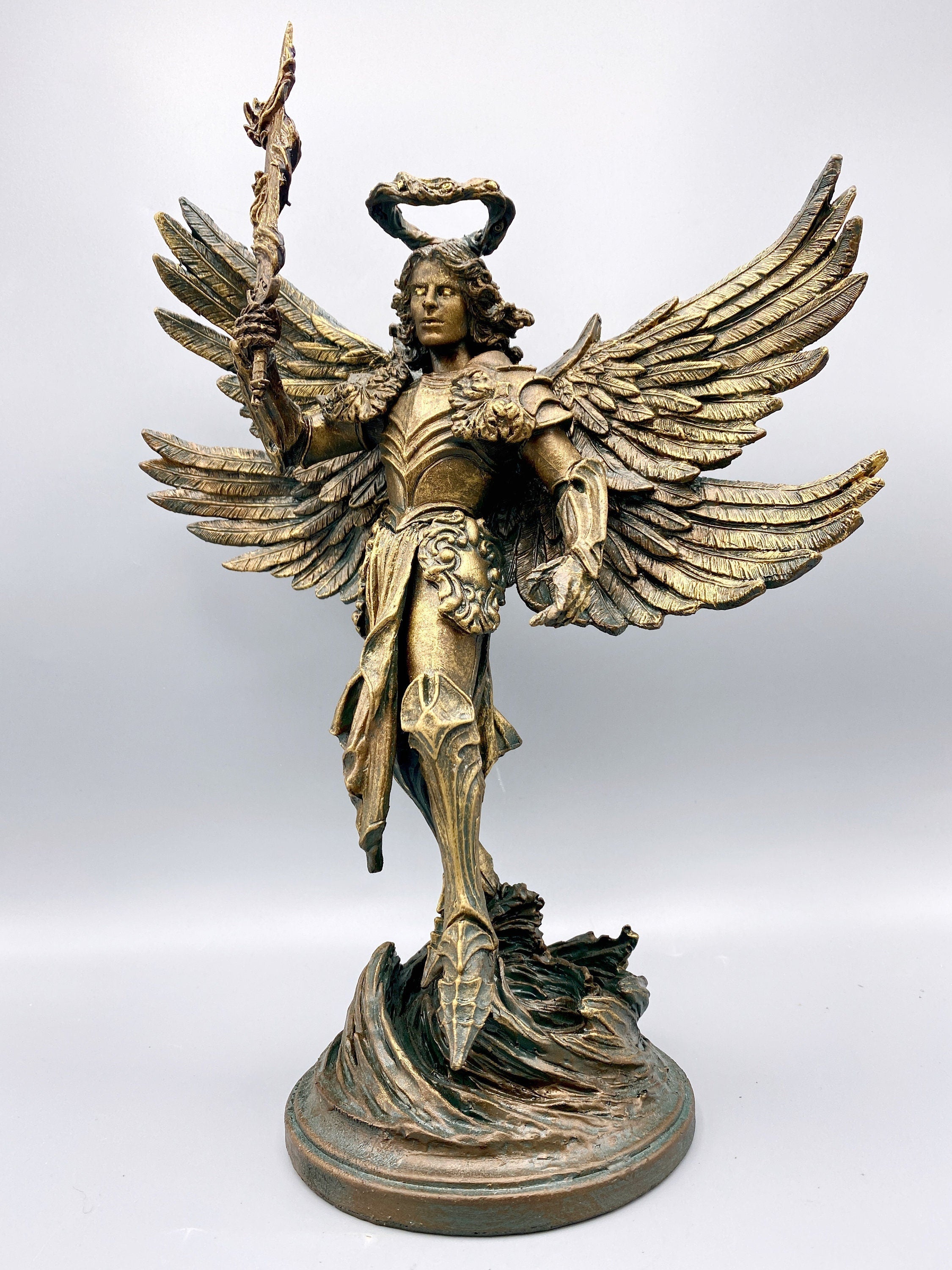 Saint Michael the Archangel Statue | Mythological Figurine | Myths and Legends Character Statue| Guardian Angel Statue for Gothic Home Decor