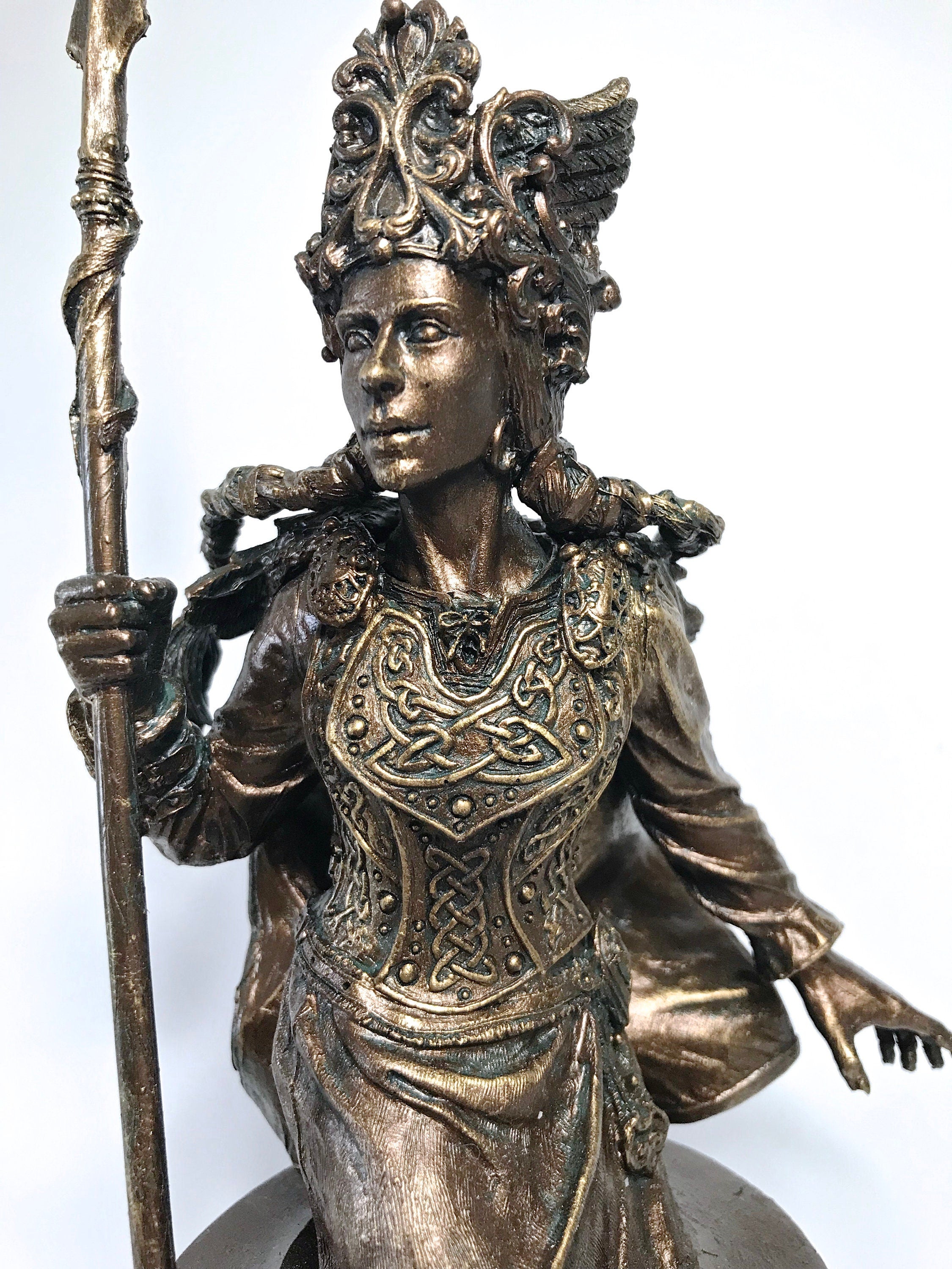 Freya Bust, Hand Painted Resin Sculpture | Norse Mythology Figurine | Myths and Legends Goddess Freya Statue, Fantasy Art Home Decor