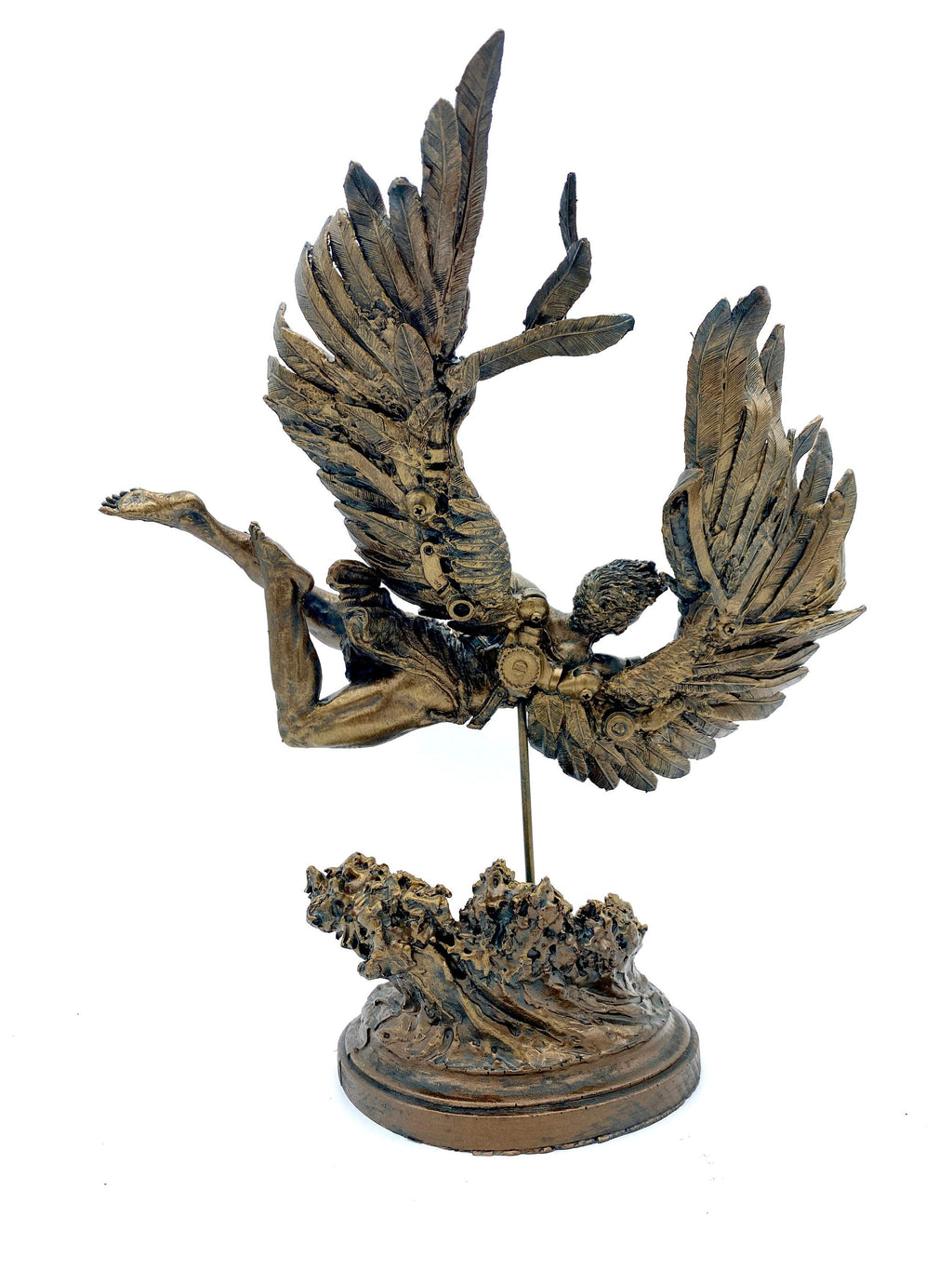Flight of Icarus/ Fallen Angel Statue, Hand Painted Resin | Mythological Character Figurine | Myths and Legends Statue |Fantasy Art Decor