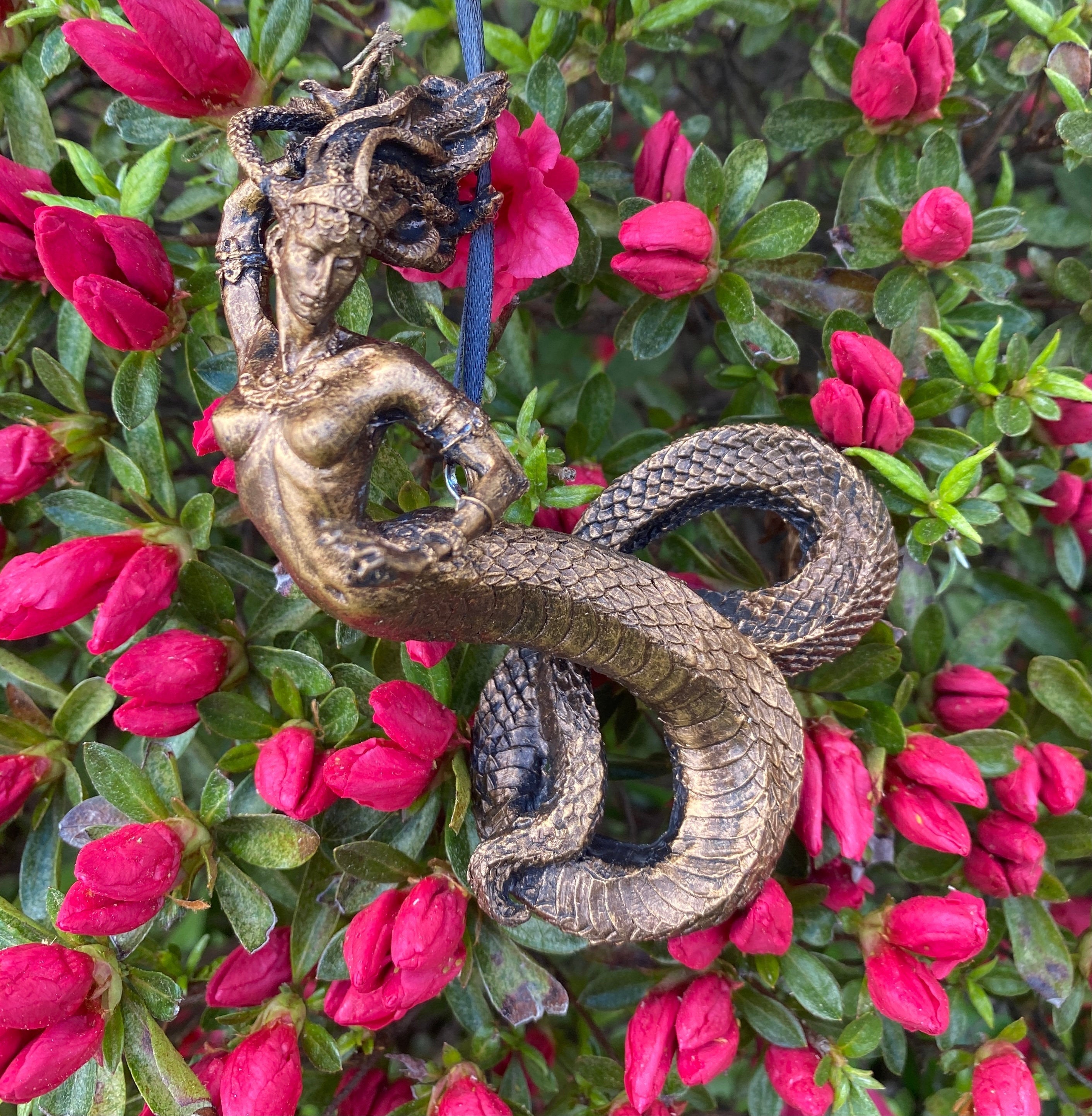 Medusa Ornament, Hand Painted Resin Sculpture |. Mythological Creature Figurine | Myths and Legends Character Ornament | Fantasy Art Gift