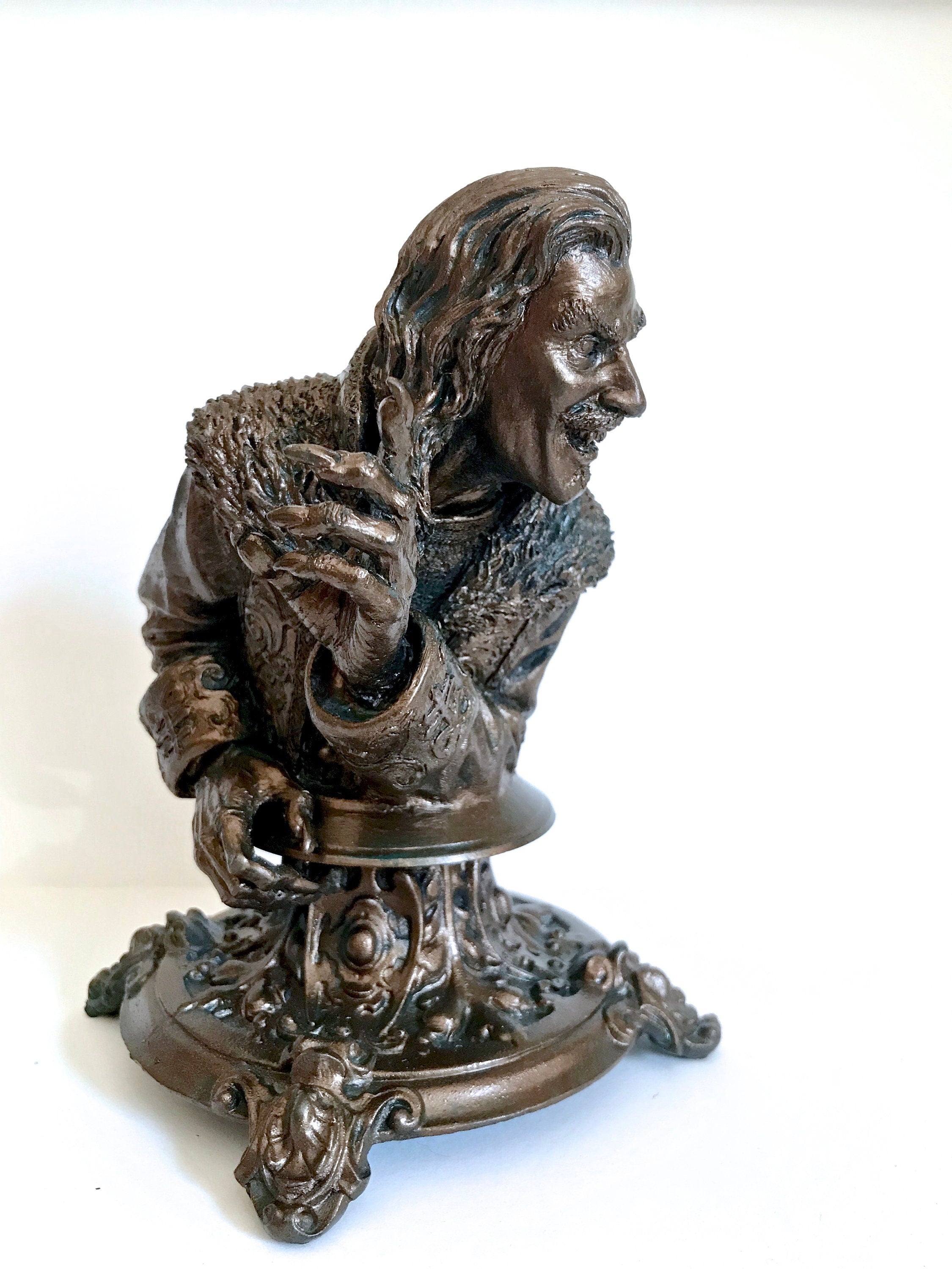 Dracula: Vlad the Impaler Bust | Legendary Vampire Figurine | Victorian Gothic Undead Creature | Dark Art Gift and Spooky Home Decor