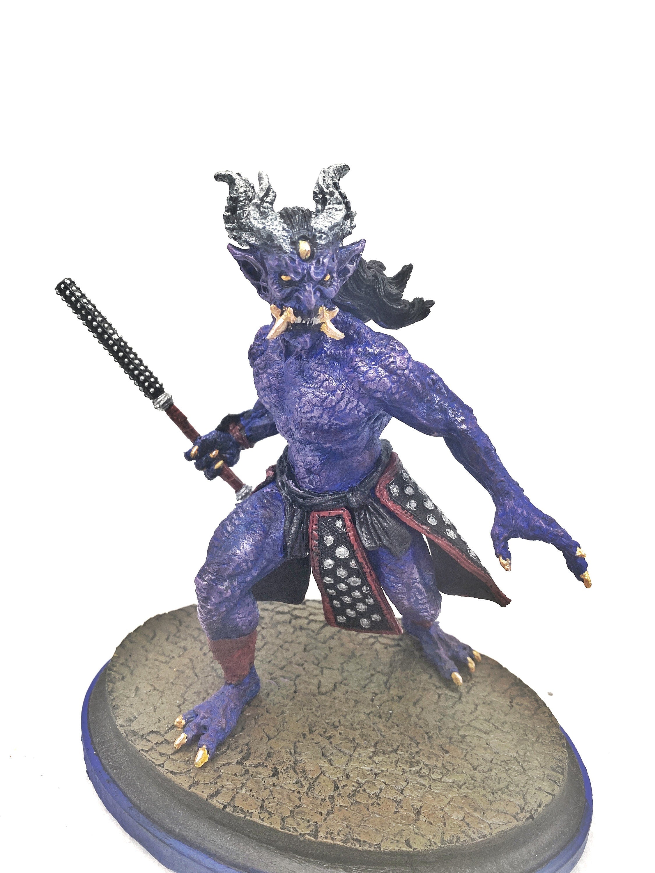 Oni Statue, Full Color, Blue