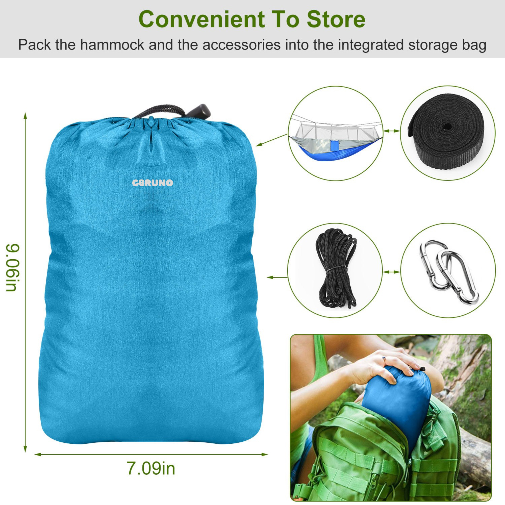 600lbs Load 2 Persons Hammock w/Mosquito Net Outdoor Hiking Camping Hommock Portable Nylon Swing Hanging Bed w/ Strap Hook Carry Bag