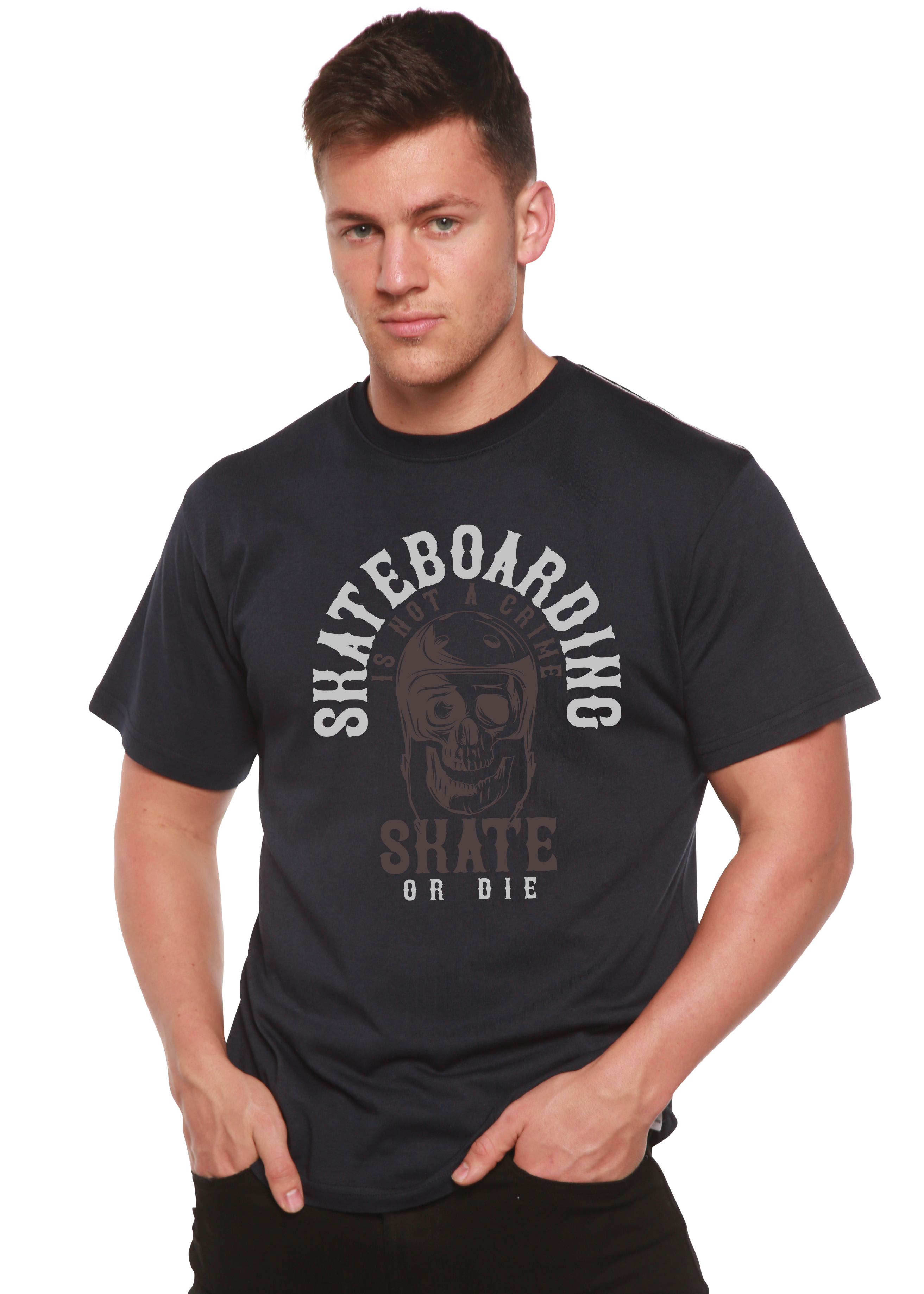 Skate Boarding Men's Bamboo Viscose/Organic Cotton Short Sleeve Graphic T-Shirt