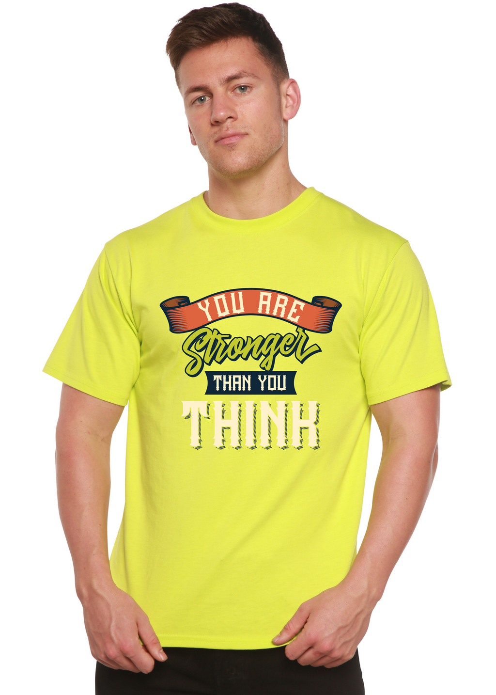 You Are Stronger Than You Think Men's Bamboo Viscose/Organic Cotton Short Sleeve Graphic T-Shirt