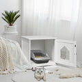 Sidetable Nightstand Weatherproof Multi-function Cat House-White