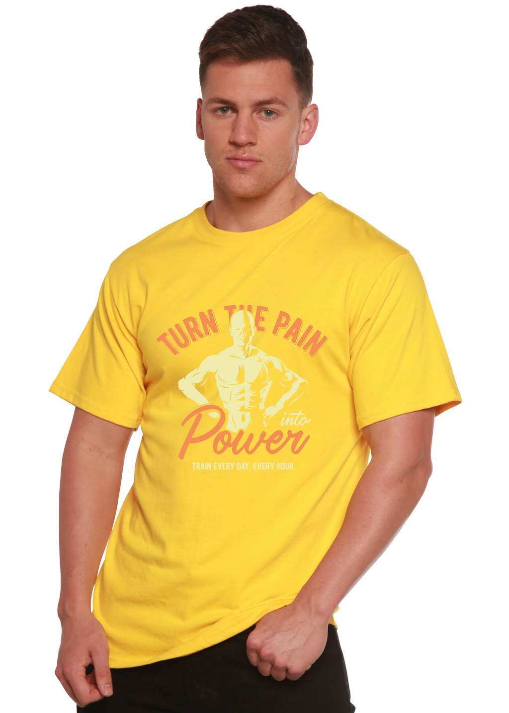 Turn The Pain Men's Bamboo Viscose/Organic Cotton Short Sleeve Graphic T-Shirt