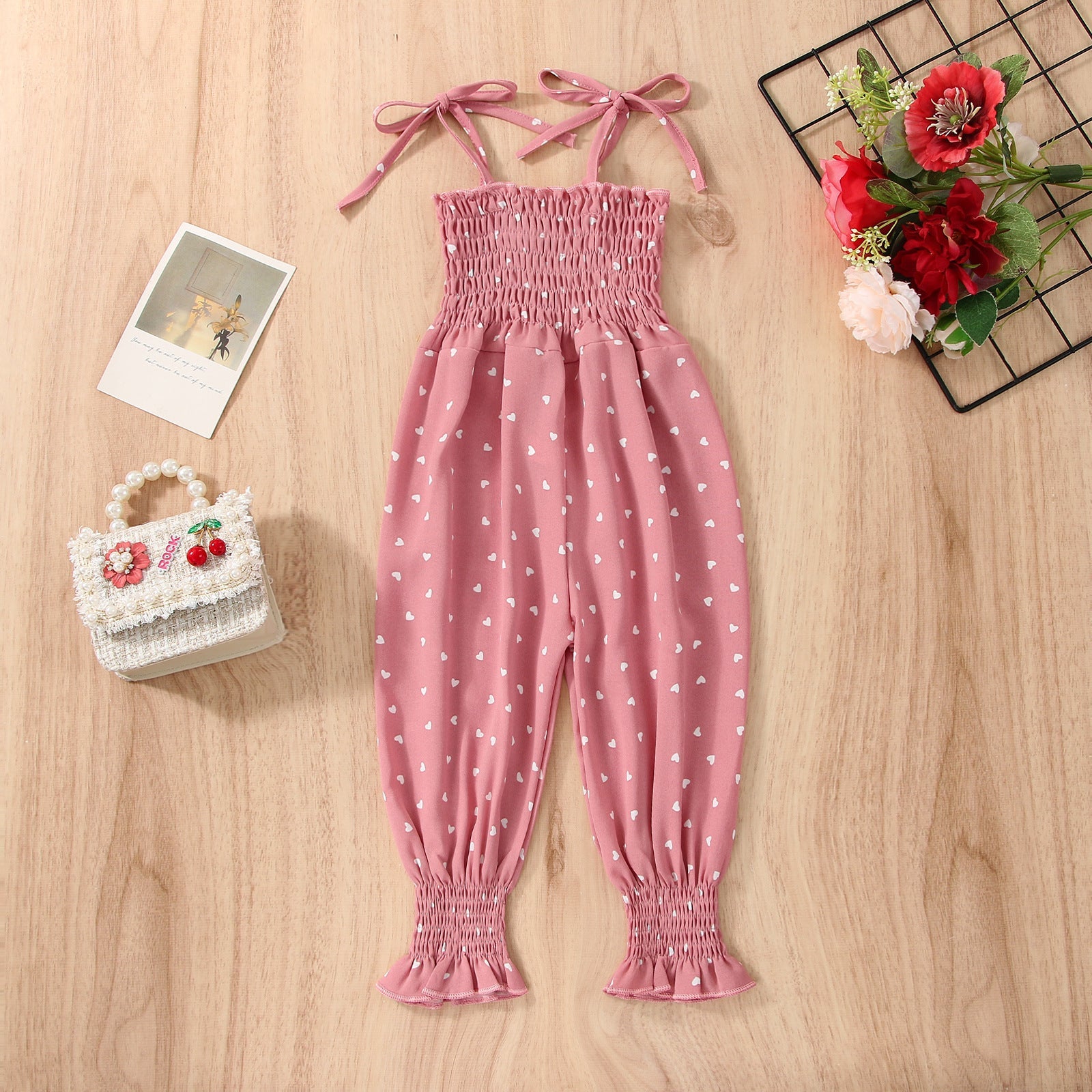 Baby Summer Clothes Sleeveless Strap Pants Solid Overalls Cotton Outfits Jumpsuits/ Romper for Girls