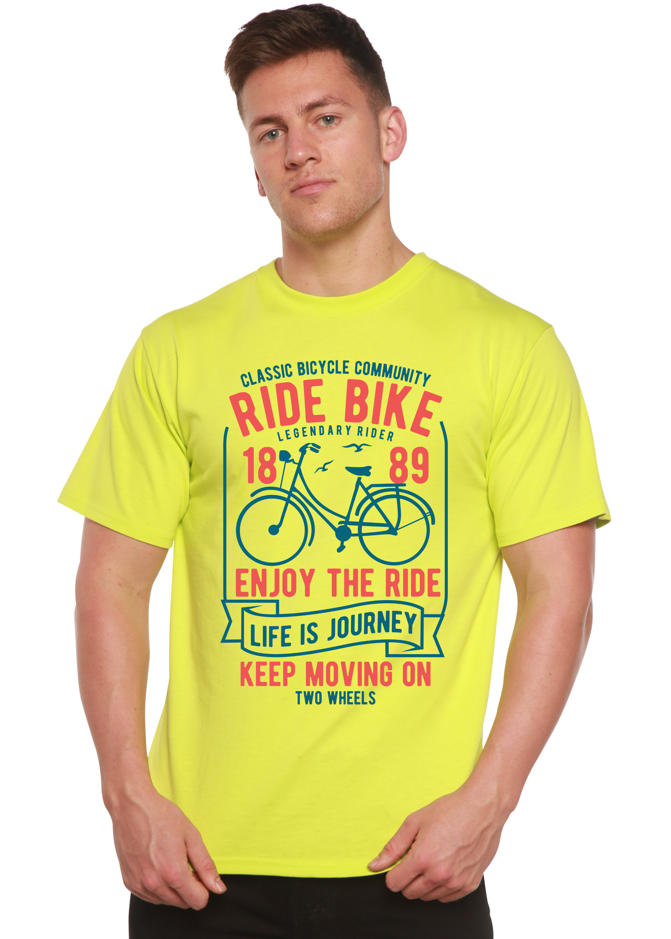 Ride Bike Spun Bamboo® Men's Bamboo Viscose/Organic Cotton Short Sleeve Graphic T-Shirt