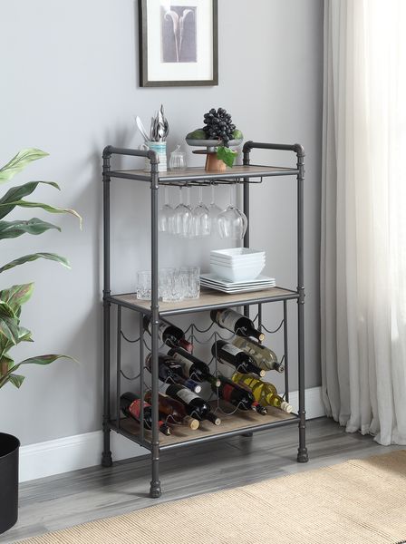 Brantley - Wine Rack - Antique Oak & Sandy Gray