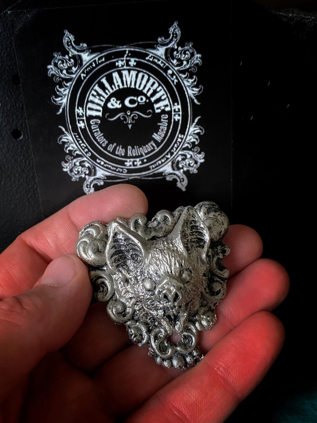 Vampire Bat Magnet, Hand Painted Resin Sculpture | Gothic Fantasy Decor | Vampire Bat Magnet for Fantasy and Gothic Decor