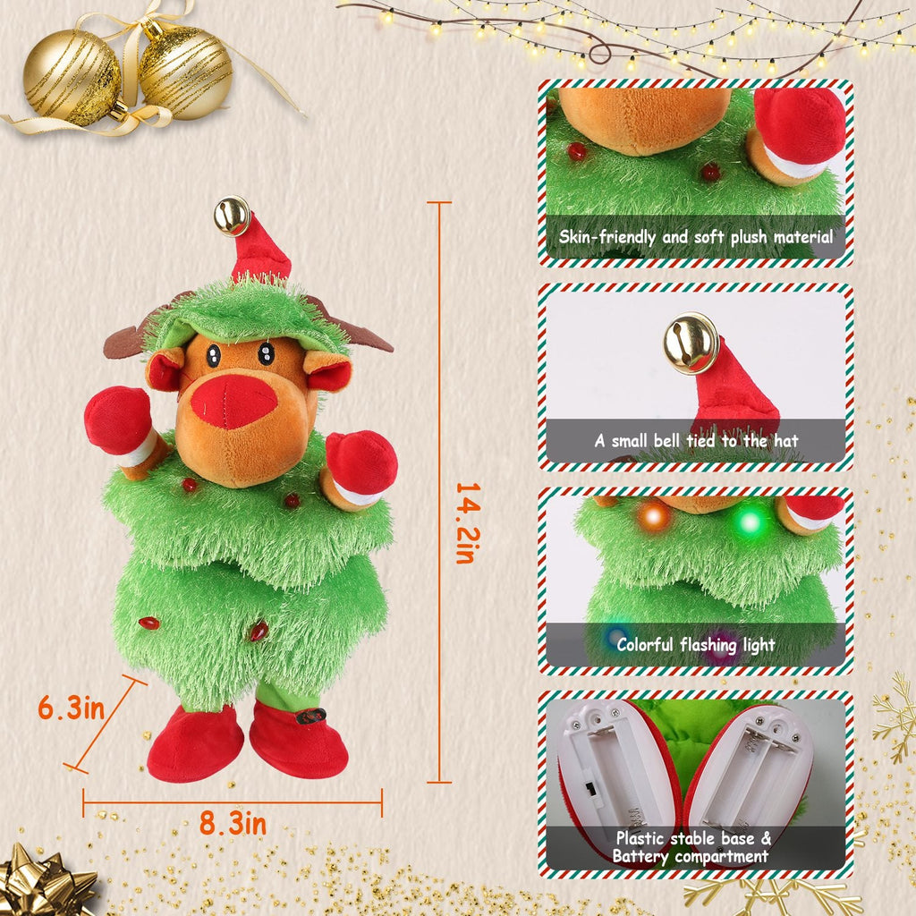 Electric Dancing Singing Plush Toy Twisting Elk Toy Talking Interactive Mimicking Funny Songs Wiggly Dance Kid Christmas Gift