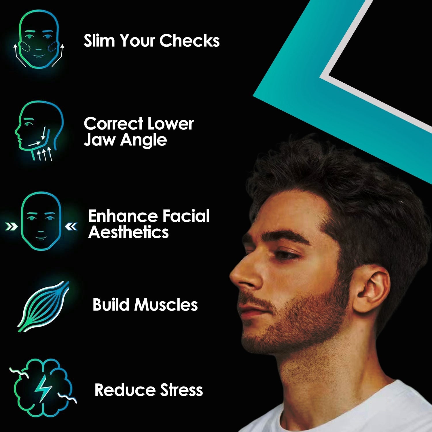 4 Pack Jawline Exerciser for Men Women Jaw Trainer Shaper Sagging Skin Double Chin Reducer with 3 Resistance Levels for Beginners Intermediate Expert
