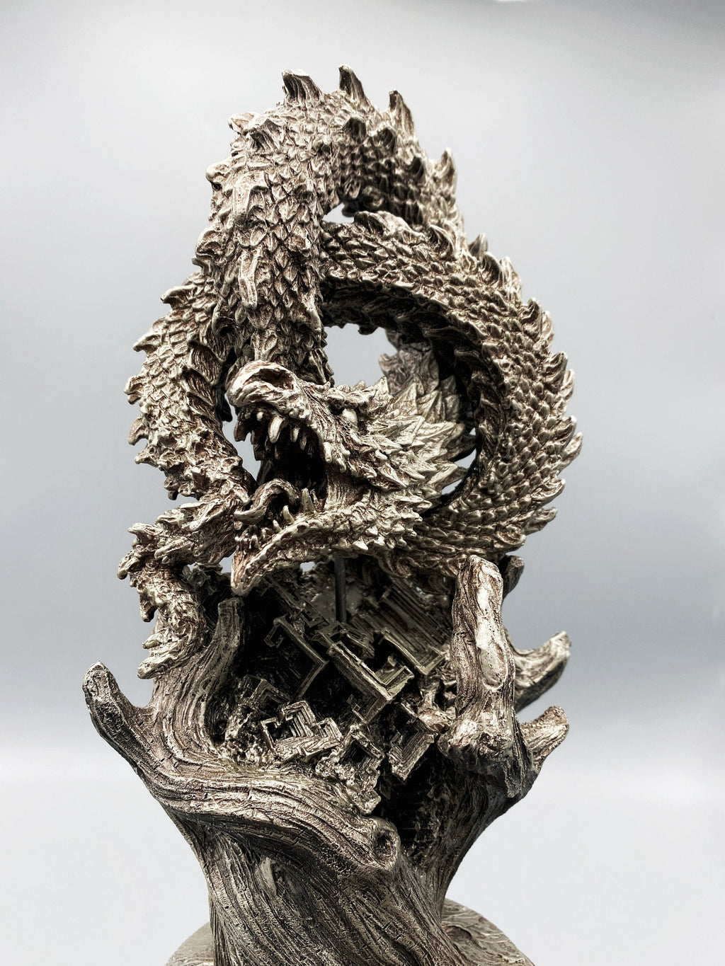 Ouroboros/ World Serpent Statue, Hand Painted Resin Sculpture | Norse Mythology Figurine | Myths and Legends Dragon Statue,Fantasy Art Decor