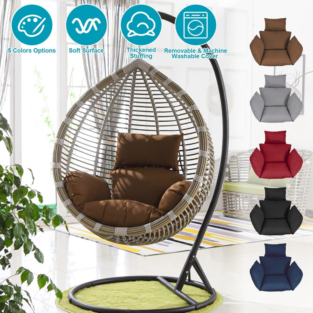 Egg Chair Cushion Hanging Basket Seat Cushion Thicken Soft Egg Swing Chair Pad Hanging Egg Chair Cushion with Headrest