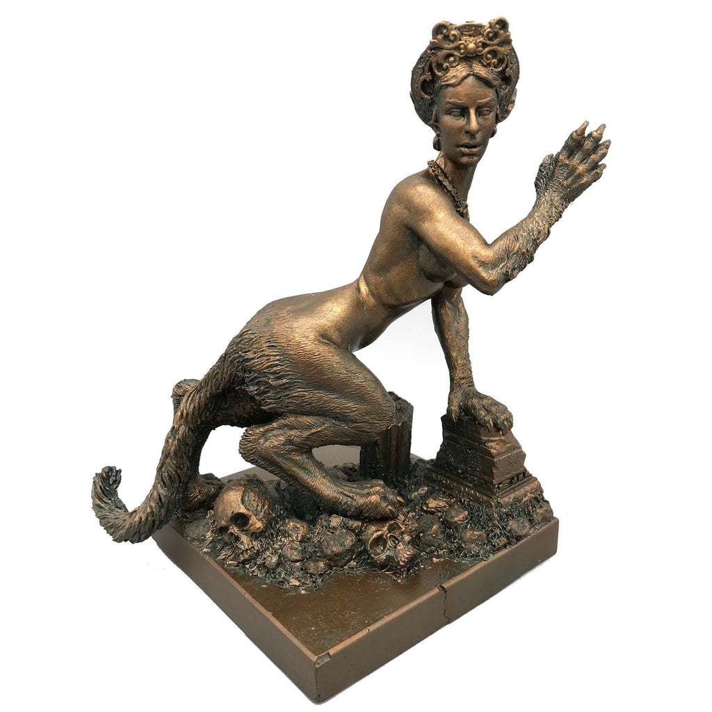Sphinx Statue, Hand Painted Resin Sculpture | Mythical Creature Figurine |  Legendary Sphinx Goddess Altar Statue for Fantasy Art Decor