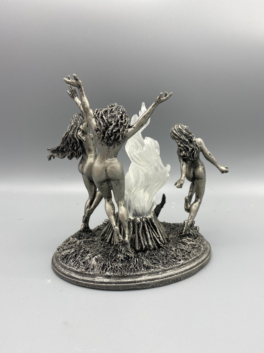 Witch’s Sabbath Statue, Hand Painted Resin Sculpture with LED Tea Light | Pagan Folklore Figurine | Witchy Art for Gothic Home Decor