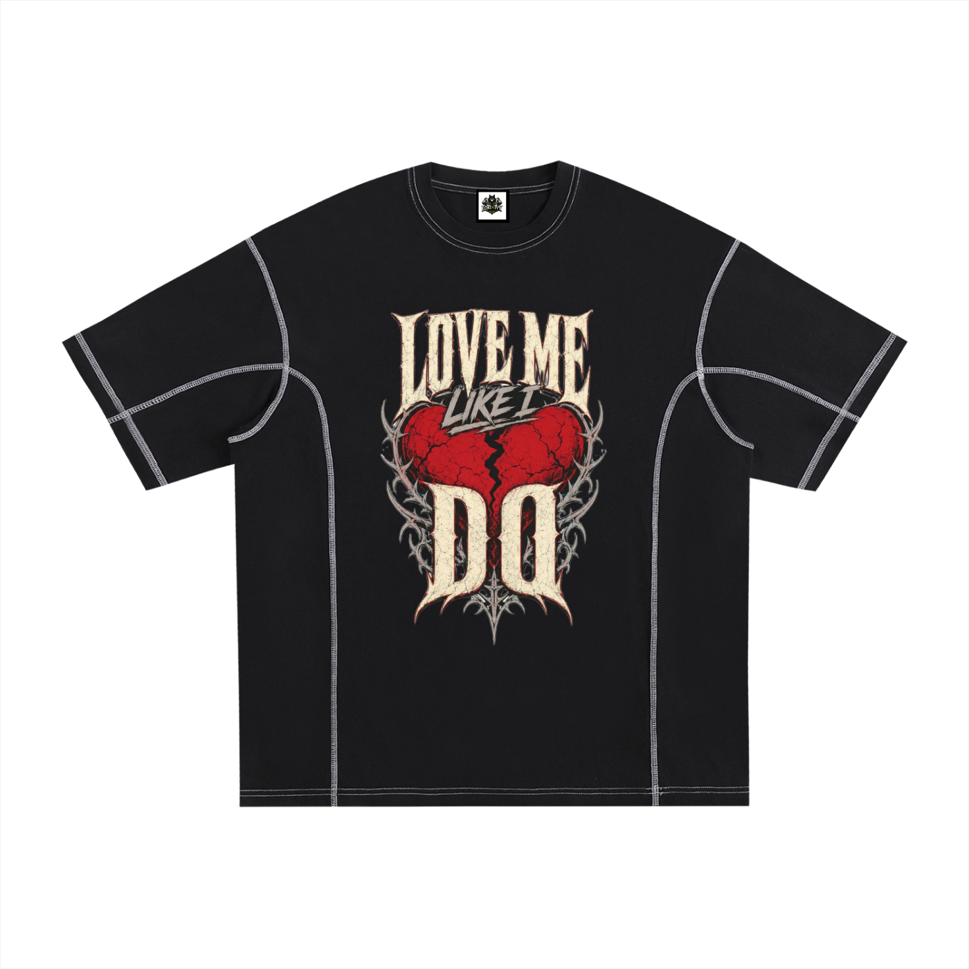 Streetwear Contrast-Stitched Cotton T-Shirt