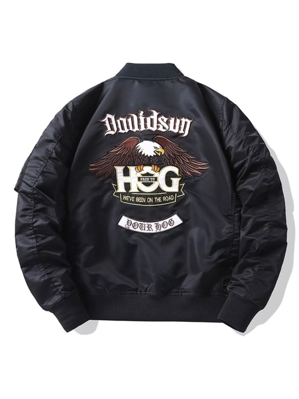 Embroidered Plus Size Bomber Jacket