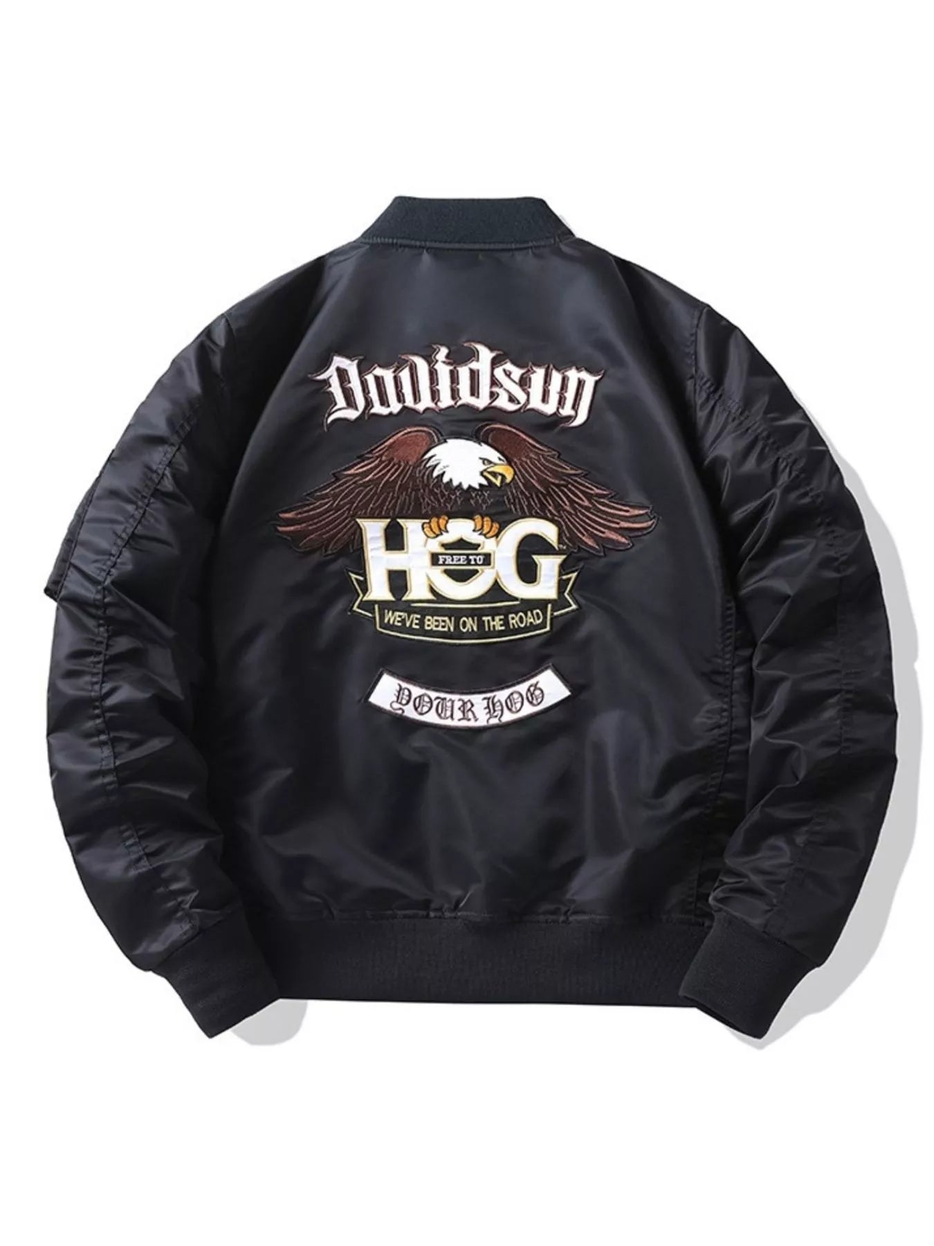 Embroidered Plus Size Bomber Jacket