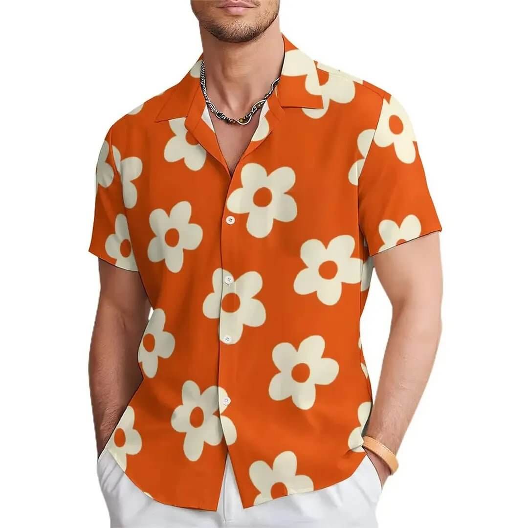 Men's Floral Print Casual Shirt – Unique Design Button-Up