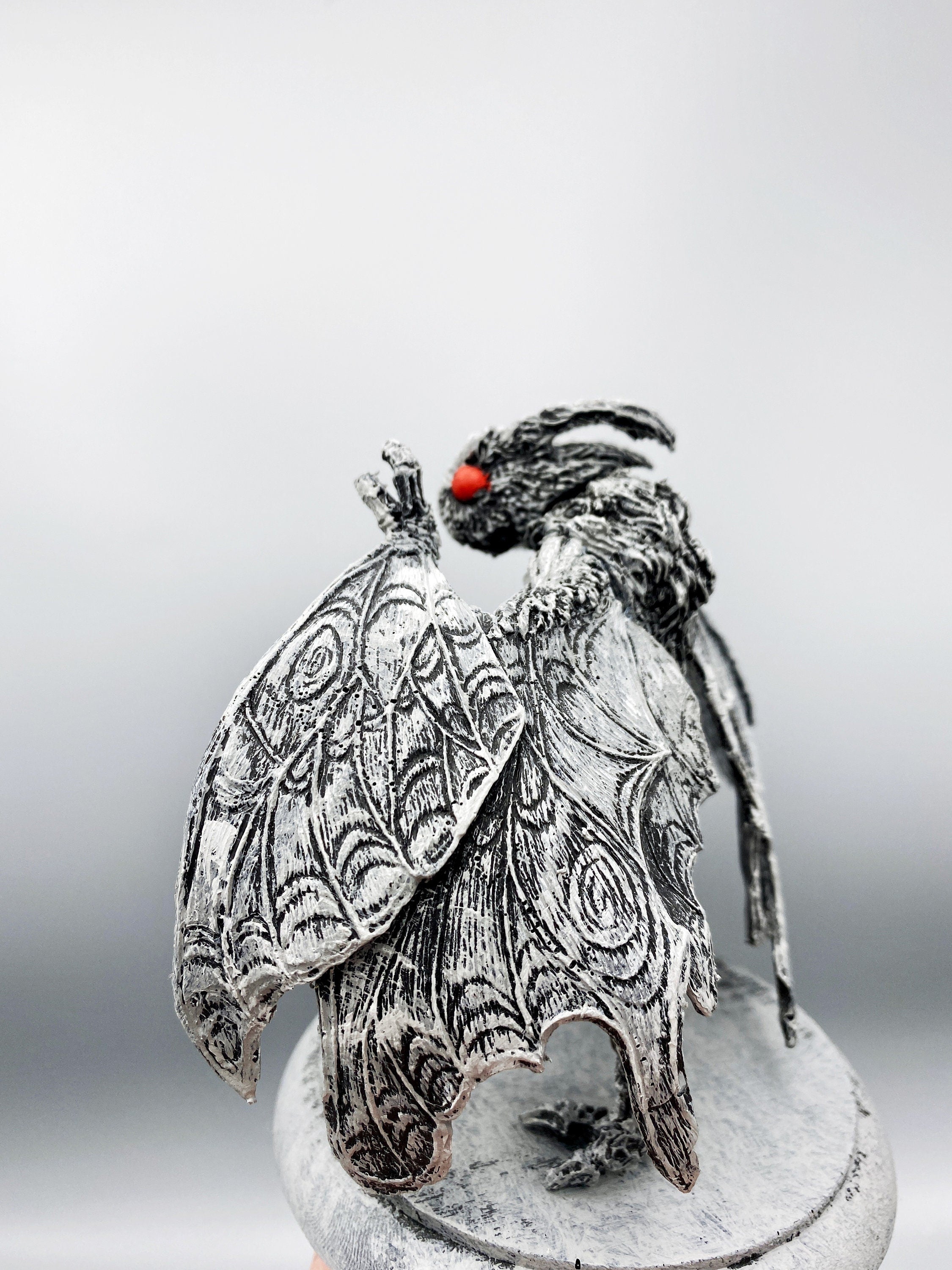 Mothman Statue, Half Scale Resin Sculpture | Cryptozoology Creature Figurine | Urban Legend Moth Man Monster Figurine, Horror Art Decor