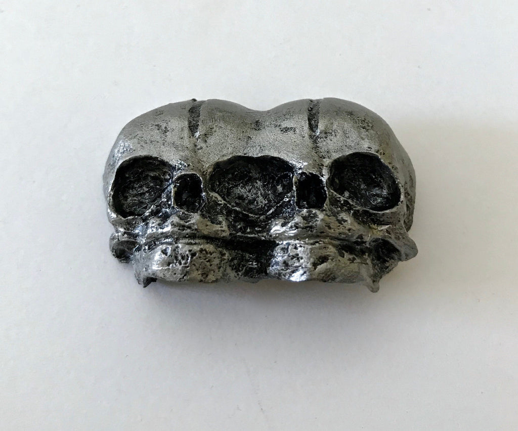 Conjoined Twins Skull  Magnet, Hand Painted Resin Sculpture | Gothic Fantasy Decor | Conjoined Skull Magnet for Fantasy and Gothic Decor