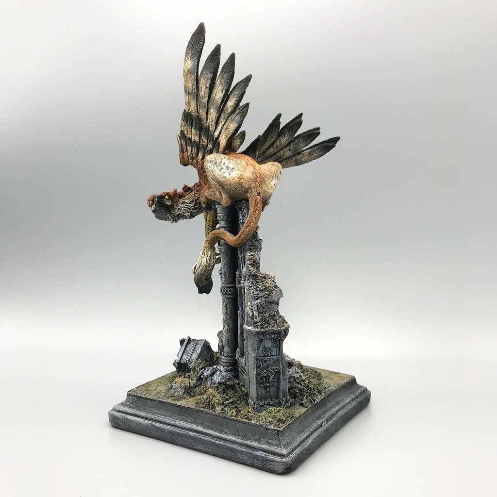 Griffin Statue, Full Color Resin Sculpture | Mythical Creature Figurine | Unique Legendary Guardian Spirit Figurine. Fantasy Art Decor