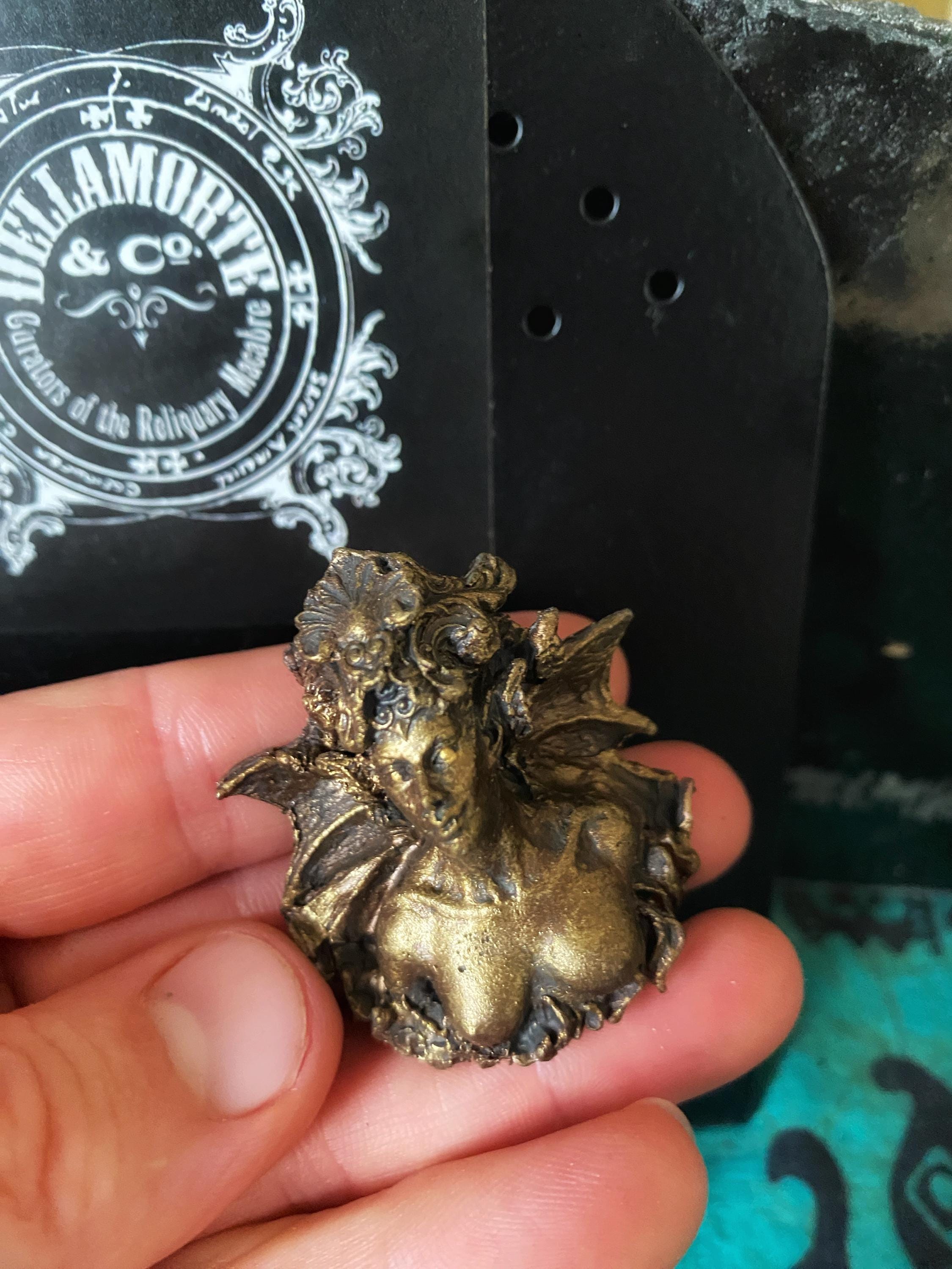 Lilith Magnet, Hand Painted Resin Sculpture | Mythic Fantasy Decor | Lilith Succubus Demon Magnet for Fantasy and Gothic Decor