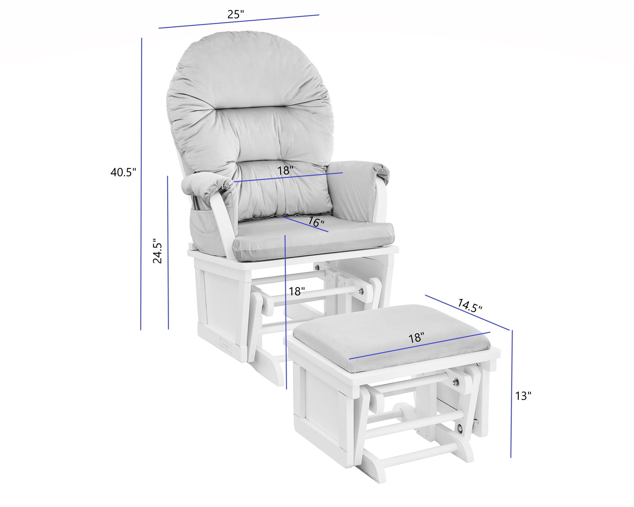 Mason - Comfortable Glider And Ottoman