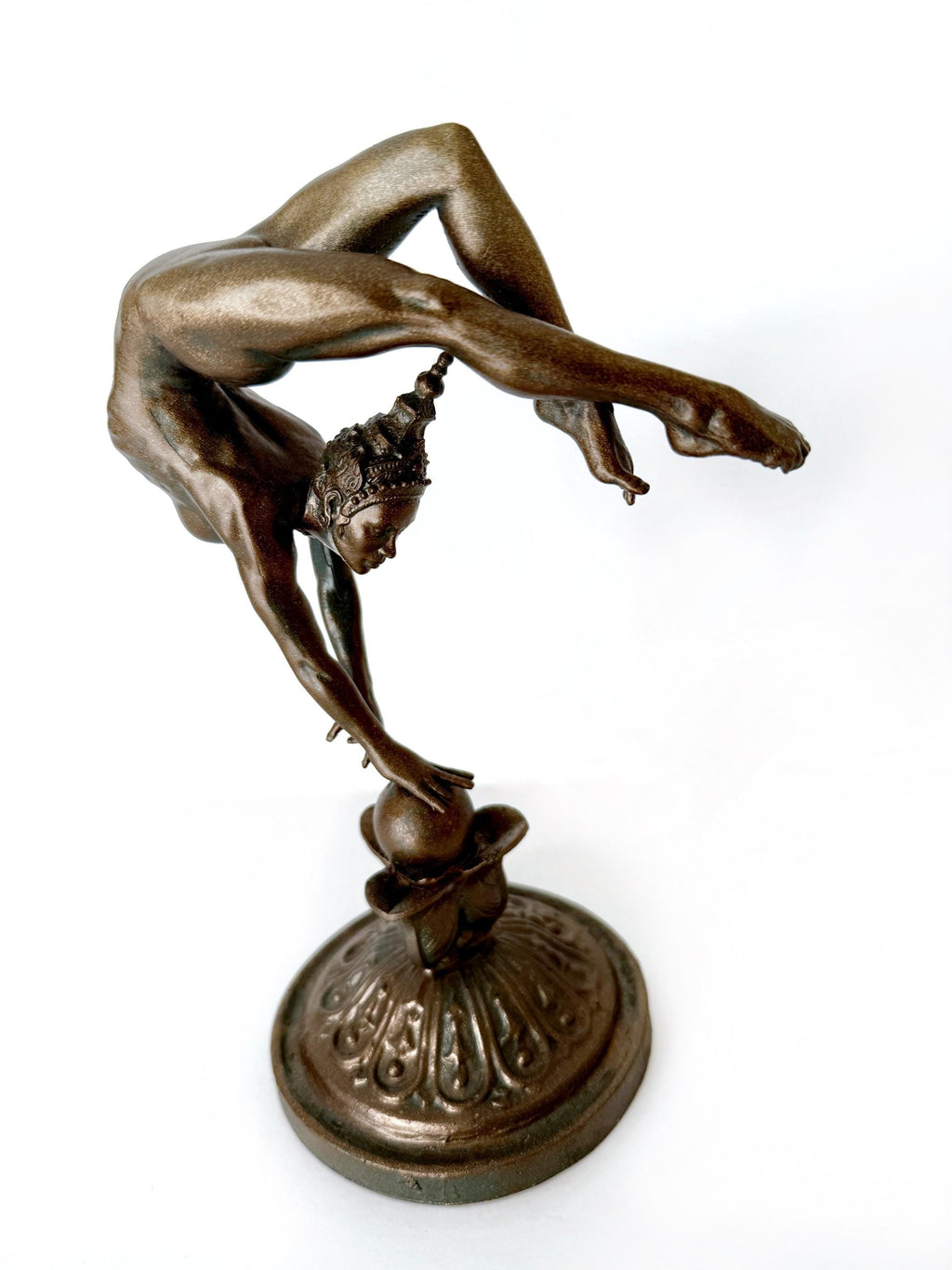 Grace in Balance, Contortionist Dancer Statue, Hand Painted Resin | Exotic Yoga Acrobat Figurine | Thai Dancer Statue for Yoga Lovers