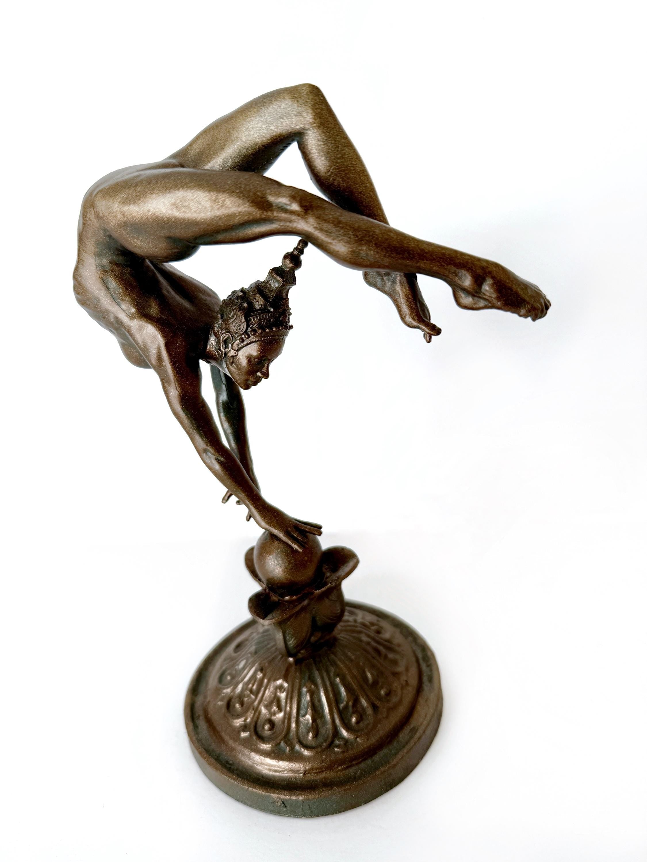 Grace in Balance, Contortionist Dancer Statue, Hand Painted Resin | Exotic Yoga Acrobat Figurine | Thai Dancer Statue for Yoga Lovers