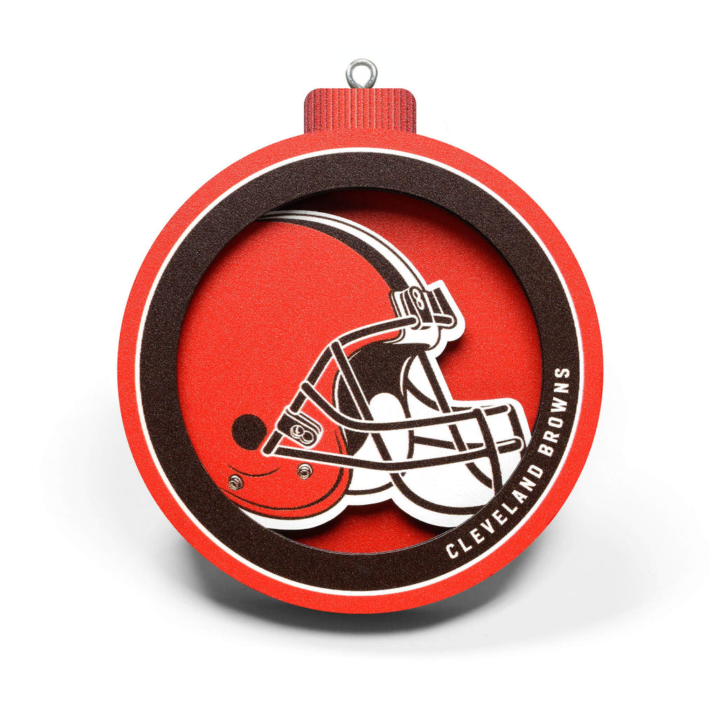 Cleveland Browns YouTheFan 3D Logo Series Ornament, Team Colors