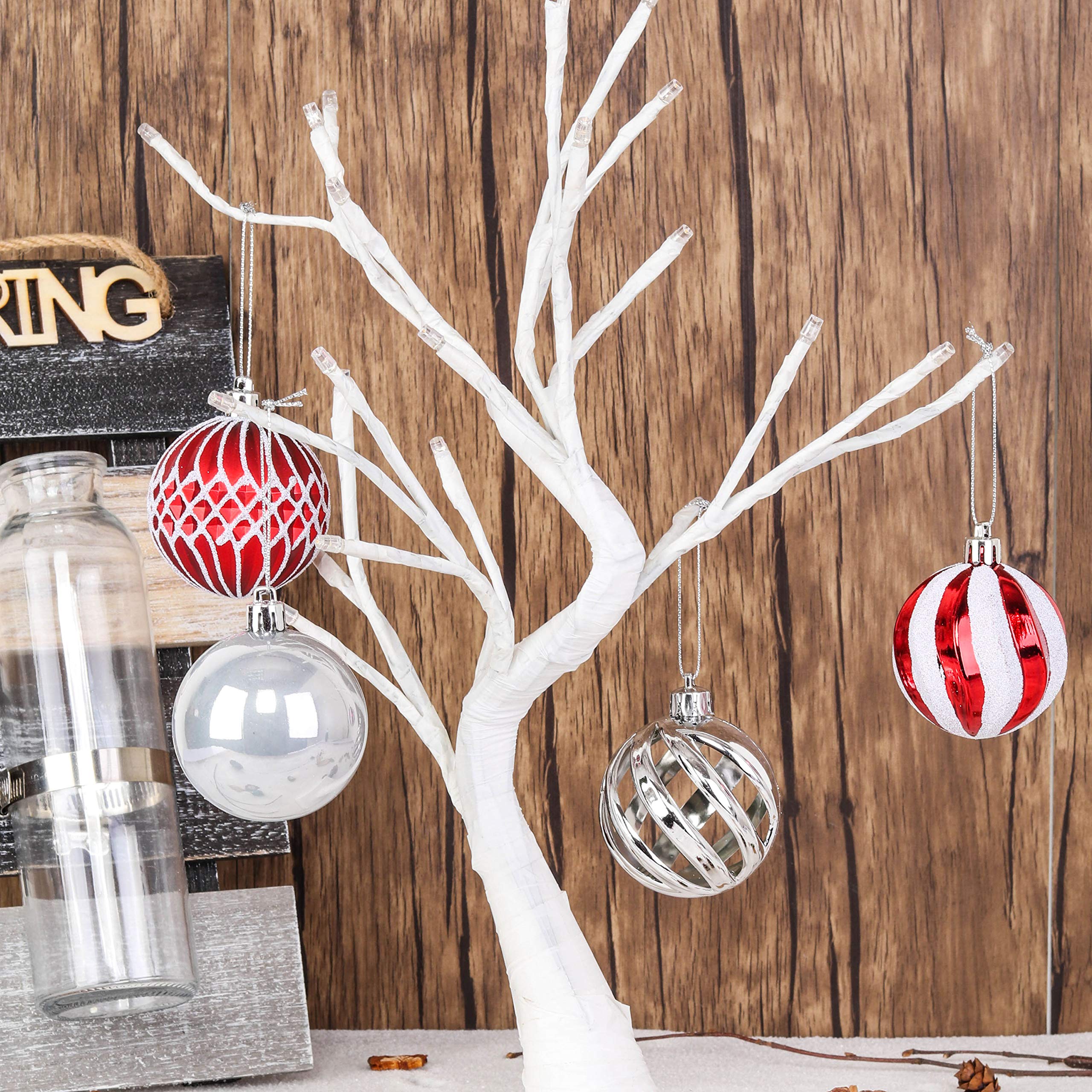 24pcs 2.36'' Christmas Tree Balls Ornaments Shatterproof Colorful Glittering