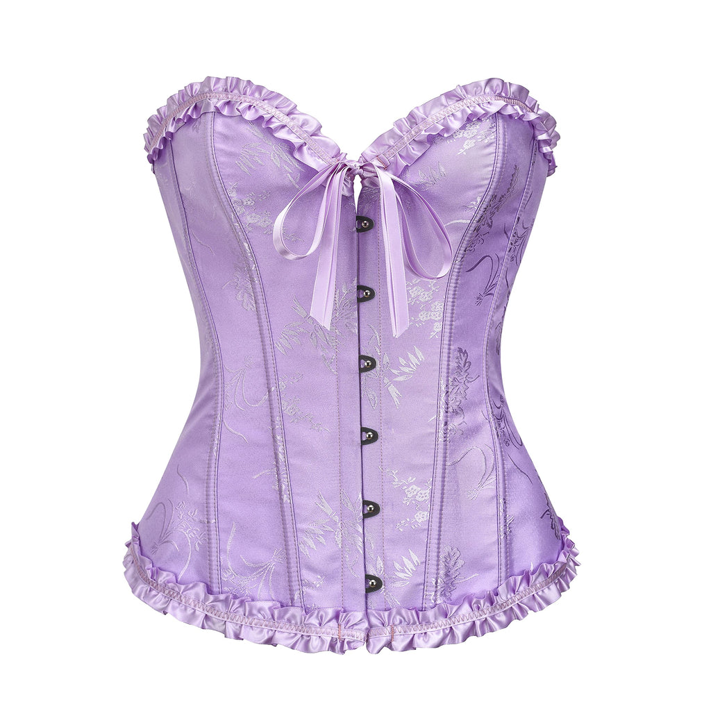 Bustier Corset Top for Women Overbust LaceUp Waist Cincher Shapewear Lingerie XL