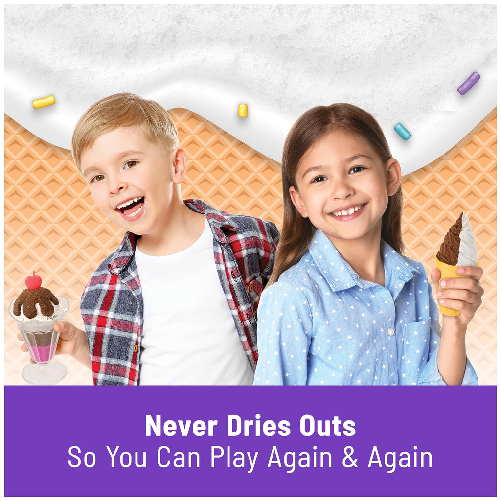 Kinetic Sand Scents Ice Cream Treats Playset 3 Colors 6 Serving Tools New