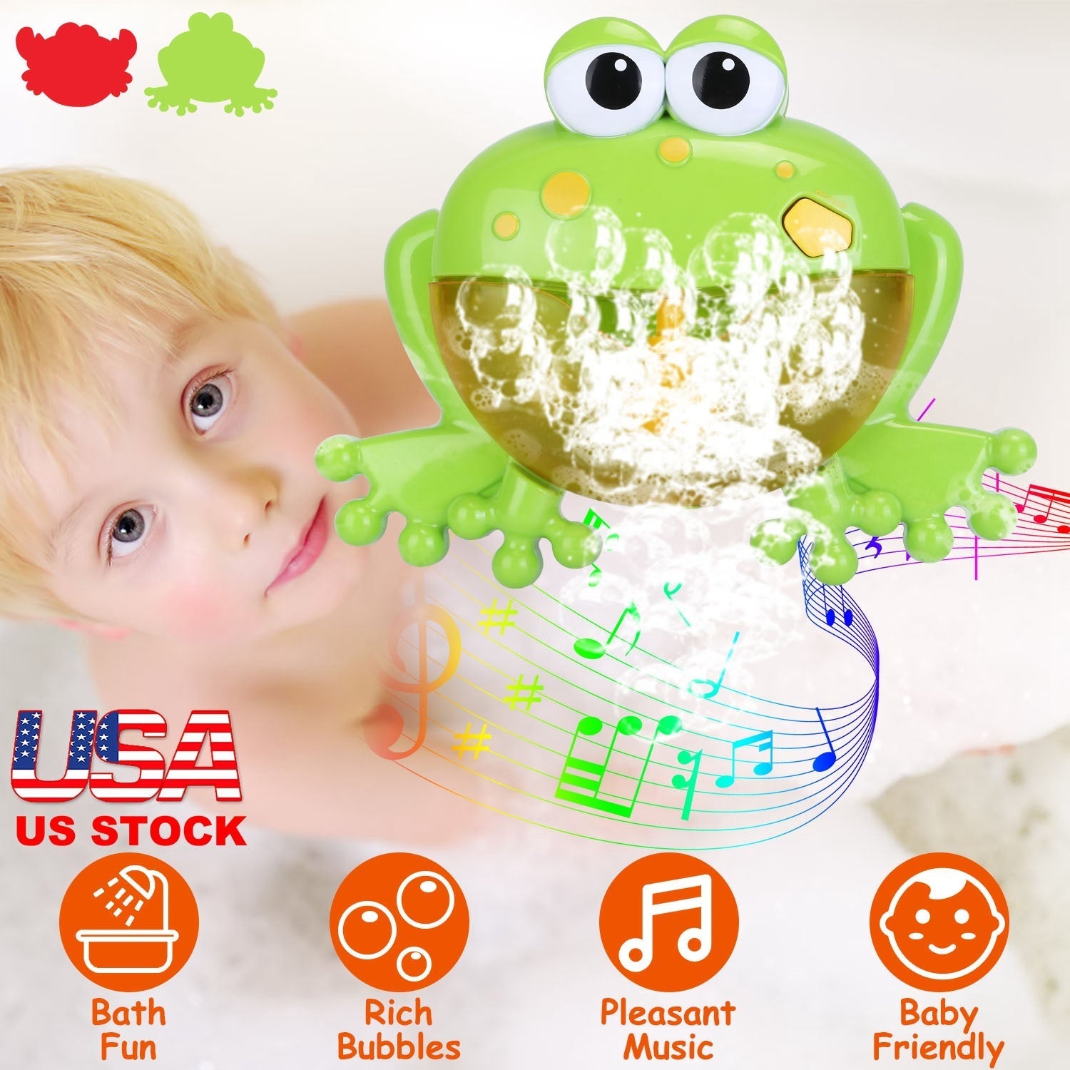 Frog Musical Bubble Bath Maker Baby Bath Toys for Bathtubs Toddler Bubble Machine for Bath Fun