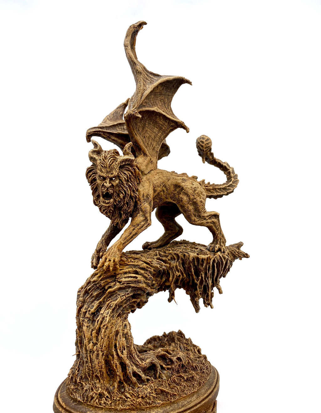 Manticore Statue, Hand Painted Resin Sculpture | Mythical Creature Figurine | Unique Legendary Manticore Monster Figurine. Fantasy Art Gift