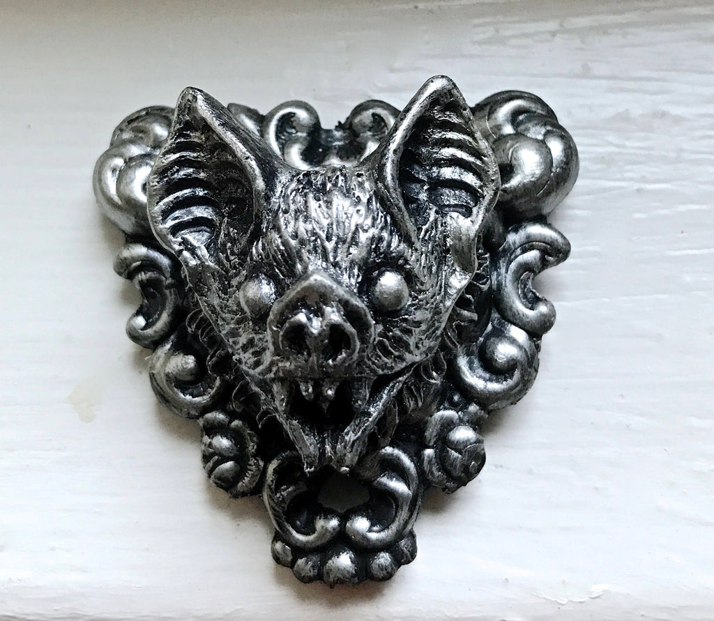 Vampire Bat Magnet, Hand Painted Resin Sculpture | Gothic Fantasy Decor | Vampire Bat Magnet for Fantasy and Gothic Decor
