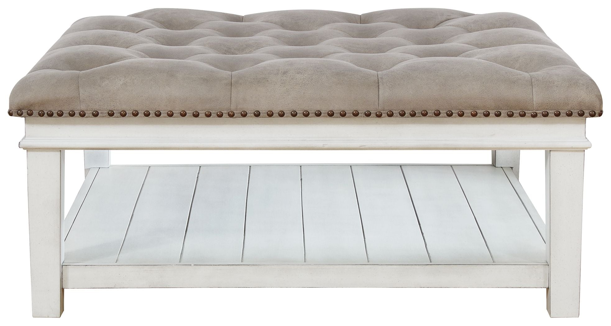 Kanwyn - Uph Ottoman Cocktail Table - Whitewash