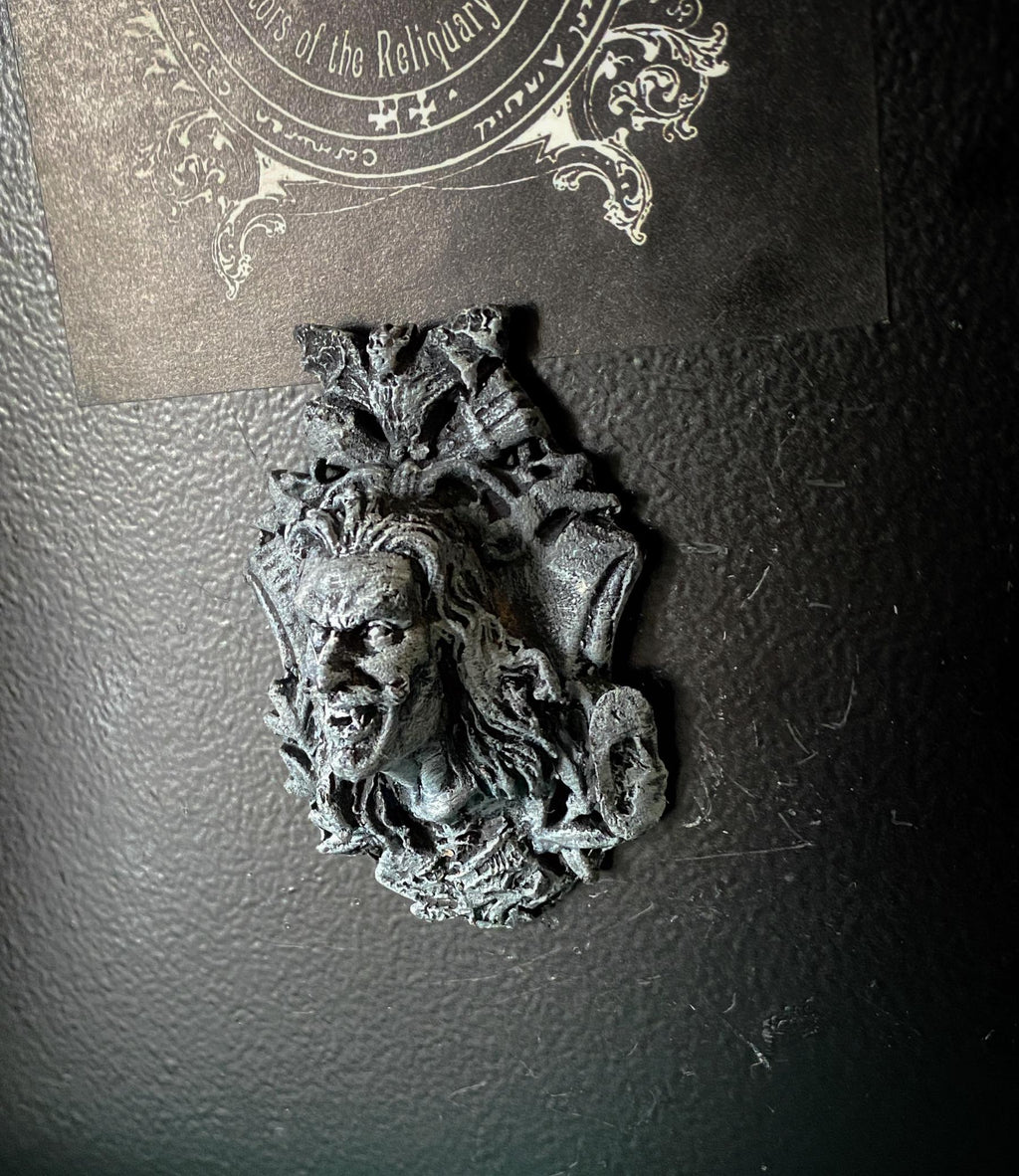 Dracula: Vlad the Impaler Magnet, Hand Painted Resin Sculpture | Gothic Fantasy Decor | Vampire Magnet for Fantasy and Gothic Decor