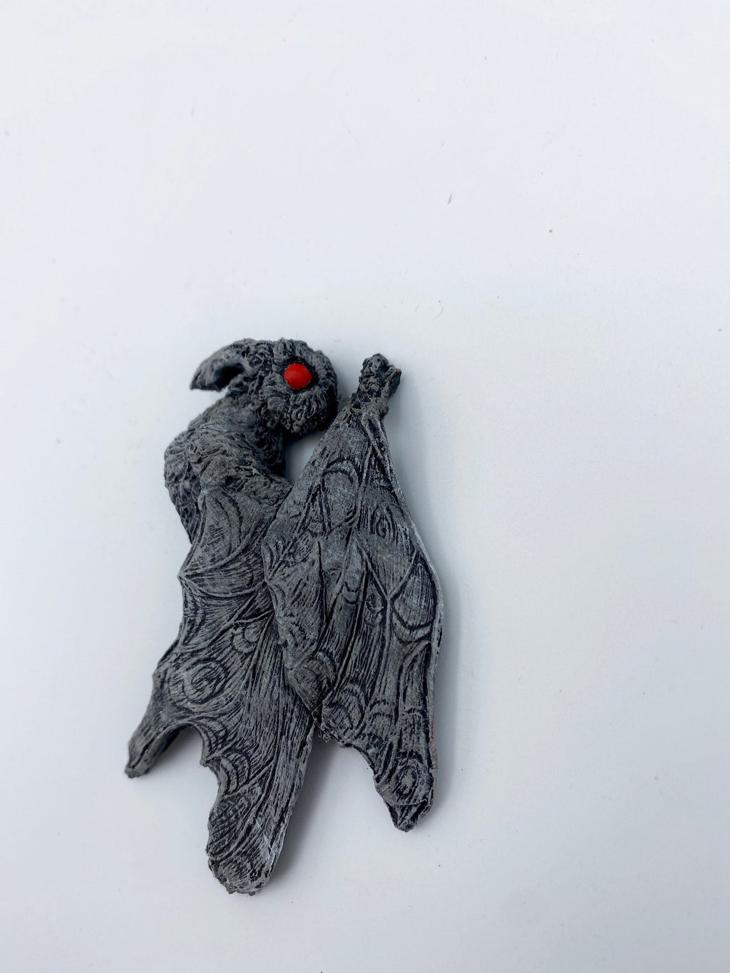 Mothman Magnet, Hand Painted Resin Sculpture | Cryptid Fantasy Decor | Moth Man Magnet for Horror and Gothic Decor