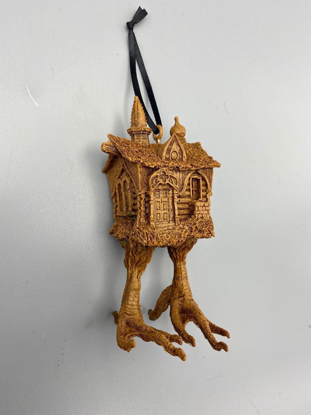 Baba Yaga Hut Ornament, Hand Painted Resin Sculpture | Russian Folklore Figurine | House Ornament | Fantasy Art for Witchy Holiday Decor