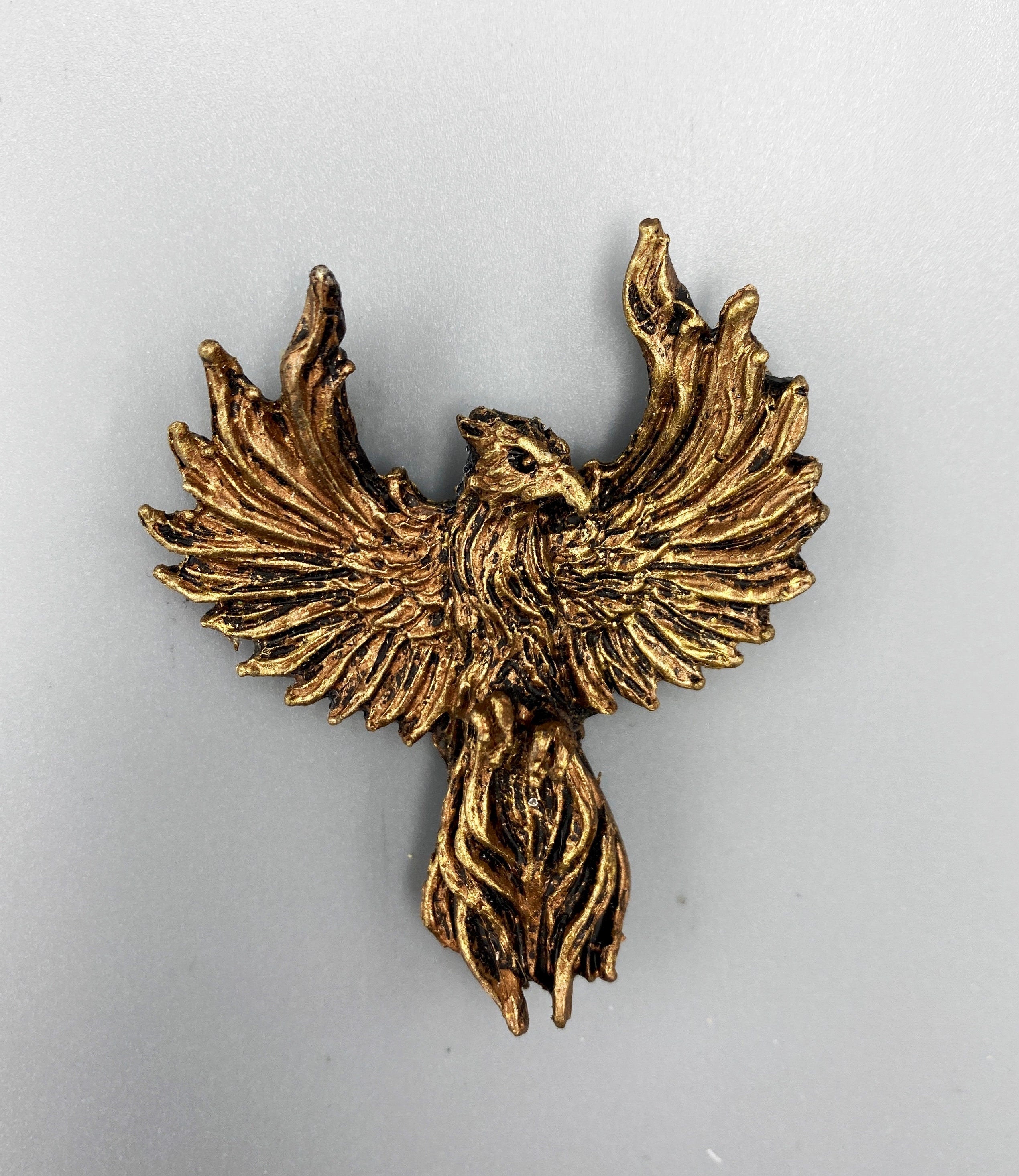 Phoenix Magnet, Hand Painted Resin Sculpture | Mythic Fantasy Decor | Phoenix  Magnet for Fantasy and Gothic Decor