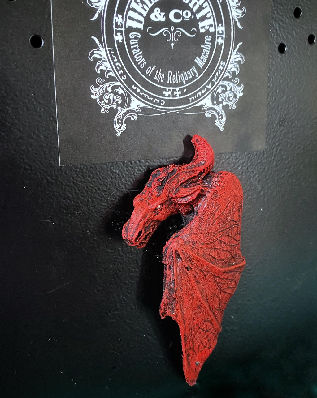 Jersey Devil Magnet, Hand Painted Resin Sculpture | Cryptid Fantasy Decor | Urban Legend Jersey Devil Magnet for Horror and Gothic Decor